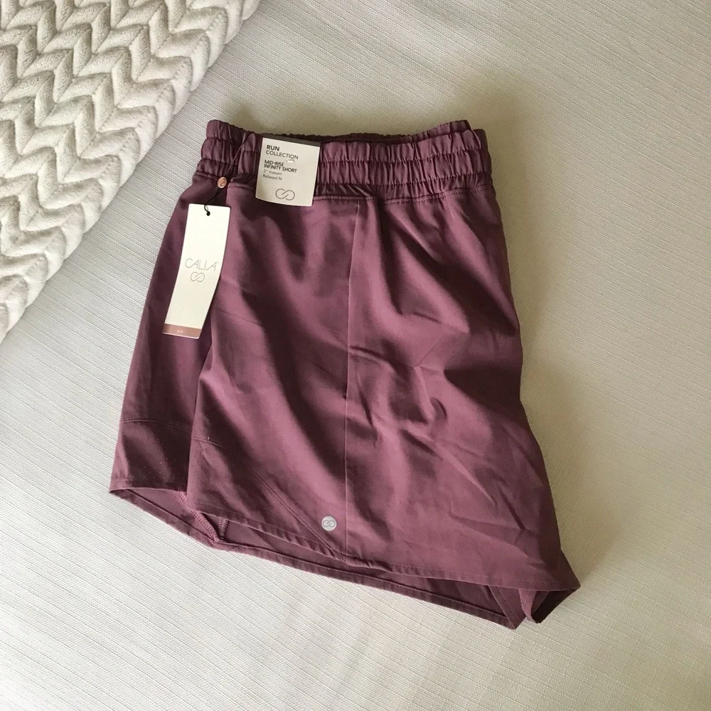 CALIA Women's Mid Rise Infinity Run Short, NWT, Mauve